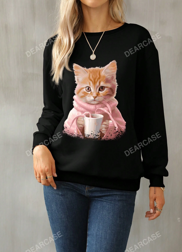 DEARCASE Cat Print Sweatshirt