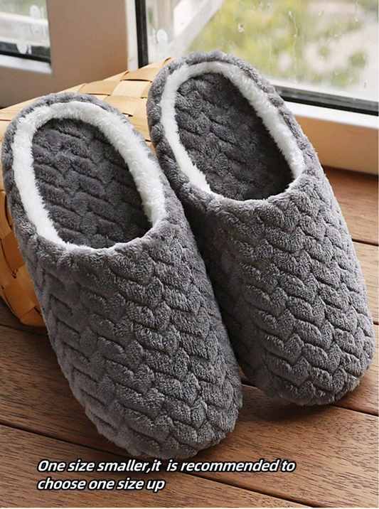 1pair Soft Bottom Slippers, Unisex Soft Sole Non-Slip Silent Indoor Thermal Slippers, For Spring, Autumn, Winter Use On Wooden Floor