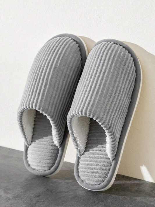Winter Men Warm Slippers House Non-Slip Soft Shoes Comfortable Flat Heel Home Indoor Bedroom Fluffy Slippers For Couple's In Autumn&Winter