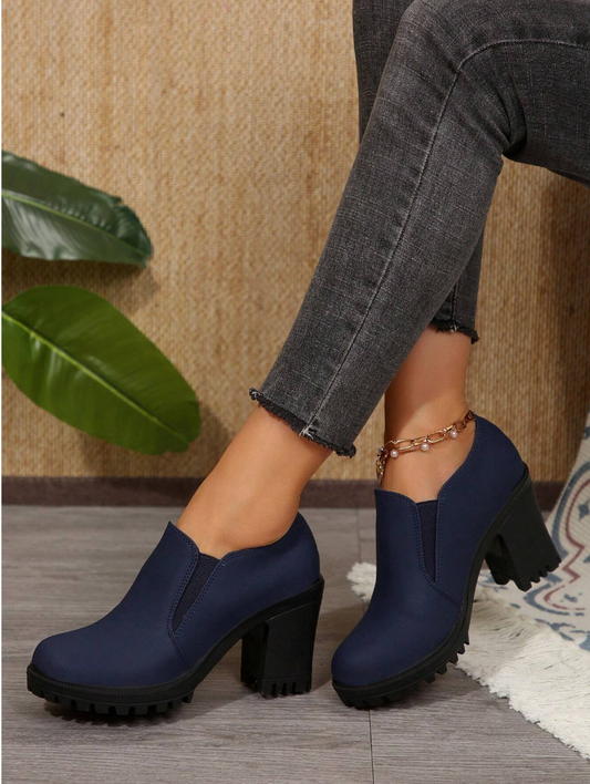 Women Classic Platform Chunky Heel Soft Bottom Pumps Waterproof Work Shoes,Style With Dress