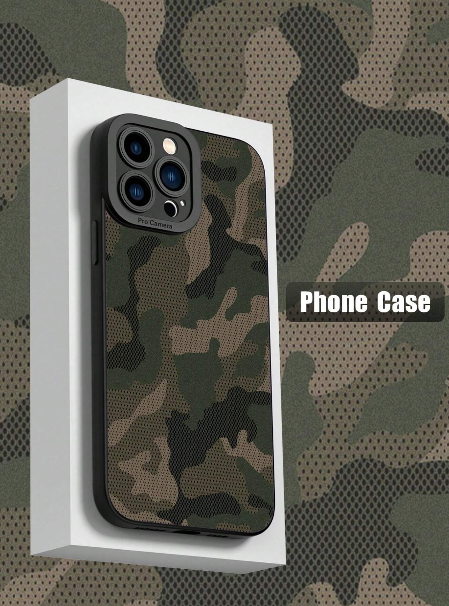 1pc TPU Camera Anti-Collision Fashionable Camouflage Printed Protective Case Compatible With Apple