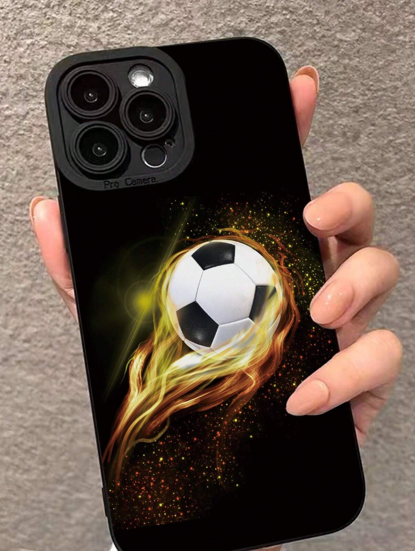 New Football Border Painted Camera Hole Protective Phone Case