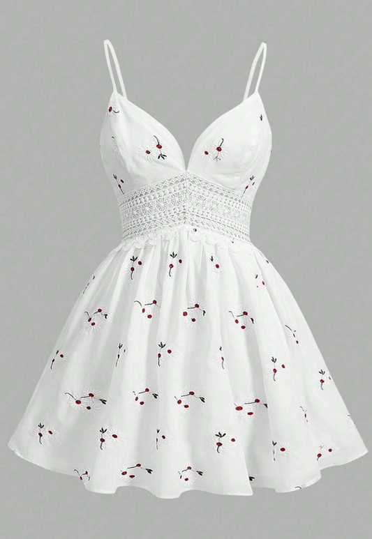 SHEIN MOD Plus Size Women's Bohemian Style Beach Vacation Dress With Flora