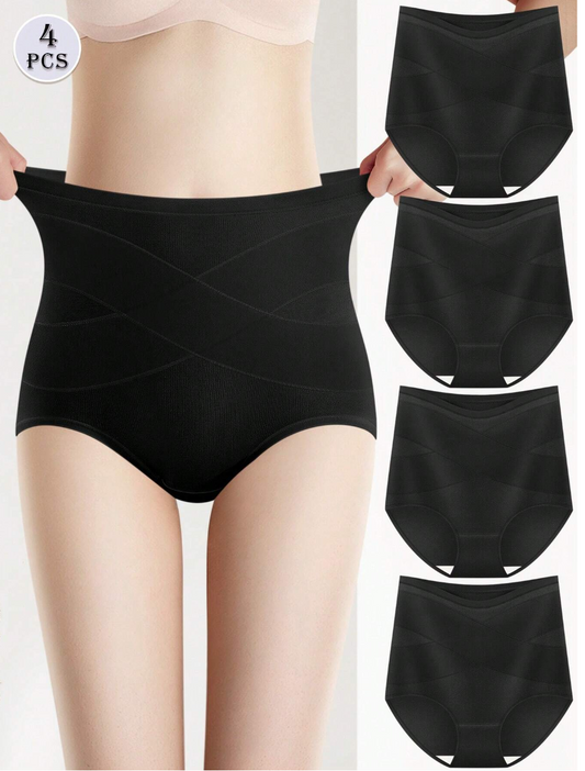 4pcspack Women High-Waisted Underwear With Tummy Control And Butt Lifting Function