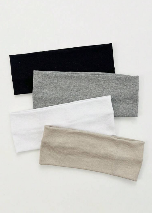 4pcs Fabric Multi-Color Elastic Headband, Stylish And Versatile For Women Gym