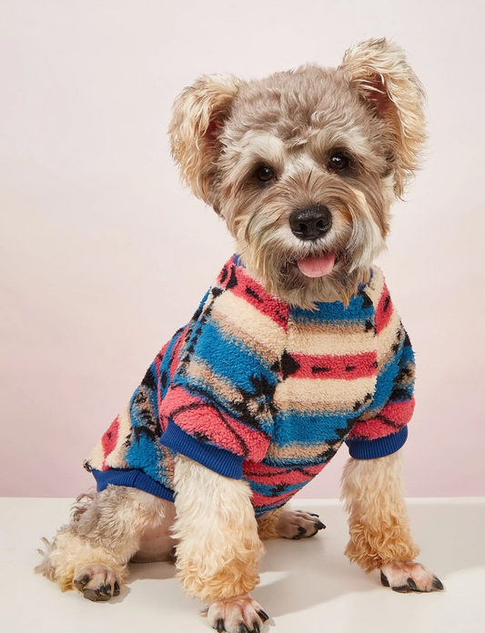 Geometric Pattern Pet Sweatshirt For Cold Weather
