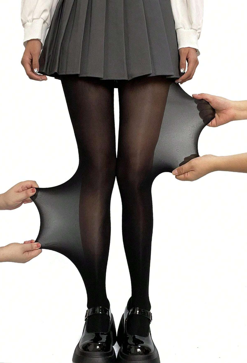 Women's Black Sheer Pantyhose With Elastic Waistband