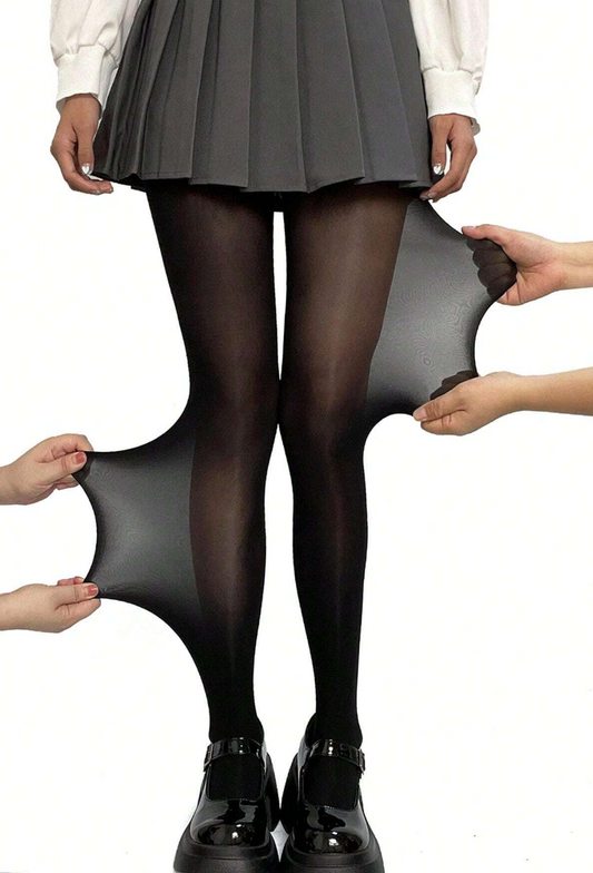 Women's Black Sheer Pantyhose With Elastic Waistband