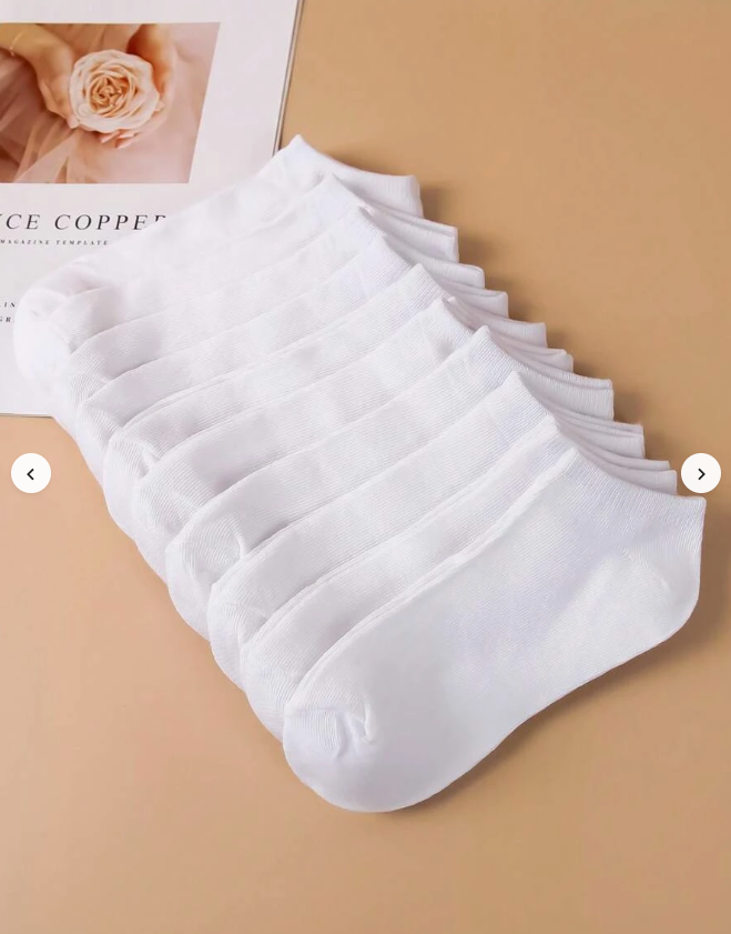 10pairs Solid Ankle Socks