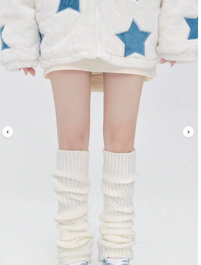 1pair Women's Leg Warmers, Spring & Autumn White Ankle Leg Warmers