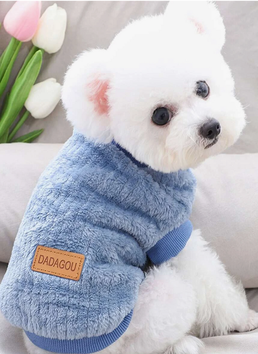 Knitwear Plush Pet Sweatshirt, For Small & Medium Dogs