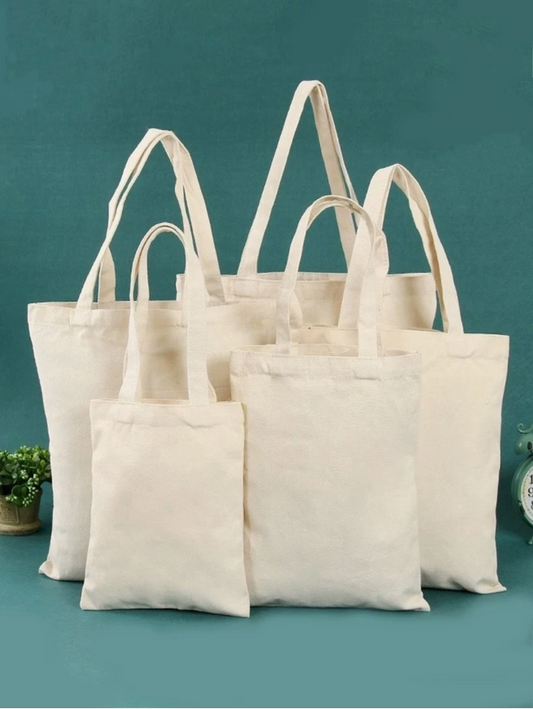 Plain Creamy White Canvas Shopping Size s+m+L