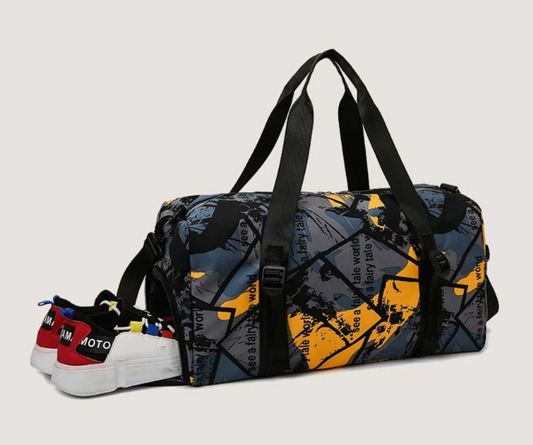 Letter Graphic Shoulder Tote Bag Fashion PVCtravel Gym Bag