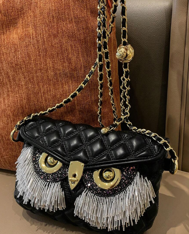 Fashionable Faux Diamond & Pearl & Tassel Decorated Women's Bag With Diamond