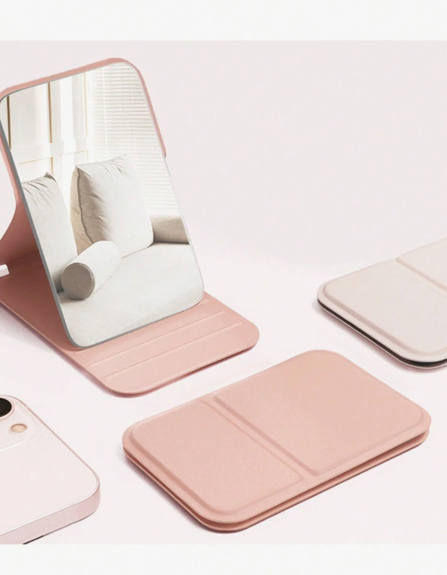 1Pc Foldable Makeup Mirror, Portable Handheld Mini Mirror