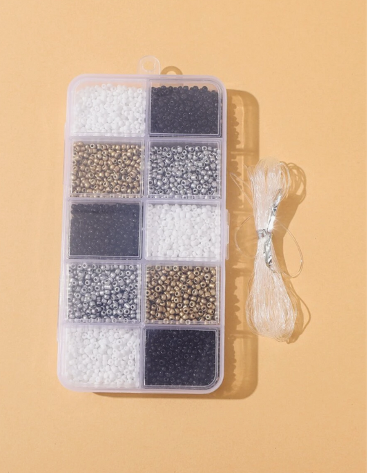1 Box Diy Glass Seed Beads, 10 Compartments, For Making Toys & Jewelry
