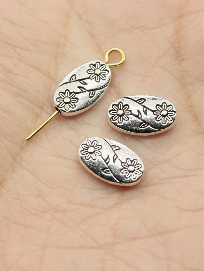 25pcs Flower Shaped Oval Small Hole Beads For DIY Decorations Valentines