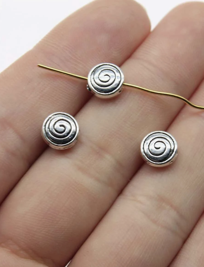 20pcs Swirl Grooved Spacer Beads For DIY Jewelry Making