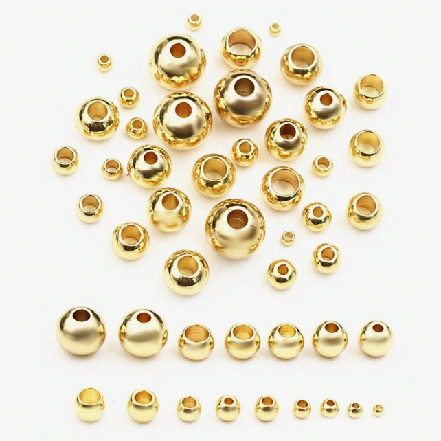 2-8mm Stainless Steel Gold Color Spacer Beads Charm Loose Bead DIY Bracelets