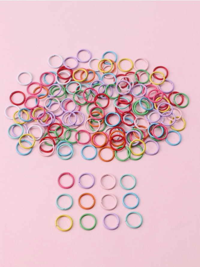 150pcs Colorful Enamel Closed Jump Rings Diy Metal Connectors For Bracelet