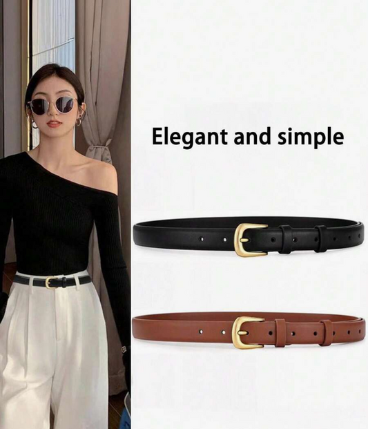 1pc Fashionable Women Belt With Metal Buckle, Suitable For Various Festivals