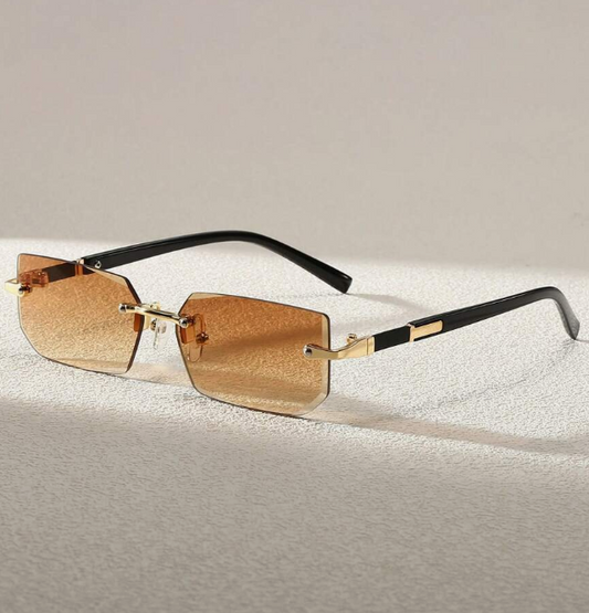 1pc Unisex Black Slim Frameless Y2K Fashion Fashion Glasses