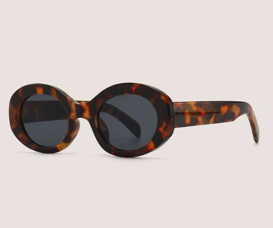 1pair Women Tortoiseshell Oval Frame Fashion Glasses