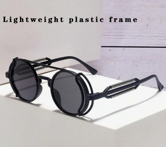 1pc Round Frame Hollow Plastic Punk-Style Unisex Fashion Glasses