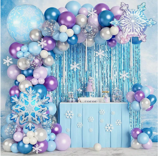 Set of 128 Balloon Arch Decorations Frozen Kingdom Birthday