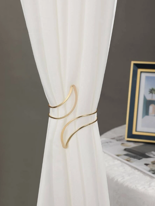 1pc Moon Design Curtain Holdback, Minimalist Zinc Alloy Curtain Buckle For Household
