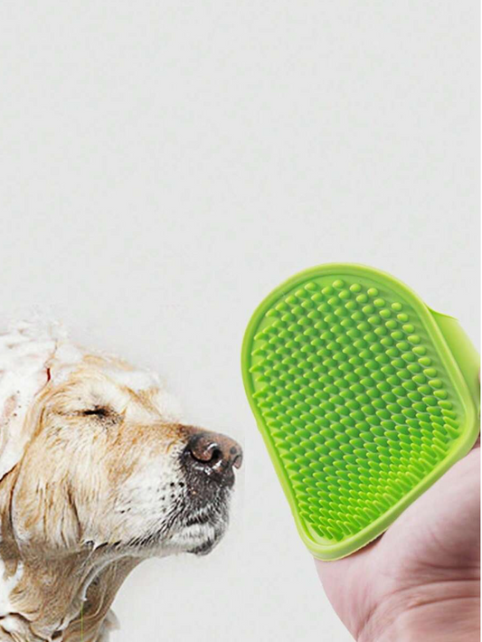 1pc Blue Silicone Pet Bathing Glove