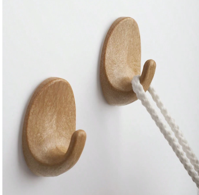 Oval Faux Wood PS No Drill No Nail Wall Mounted Waterproof