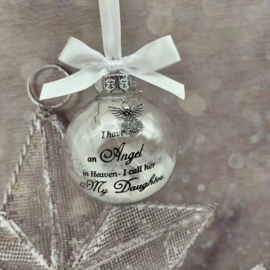 Ornament Feather Plastic Ball, Angel In Heaven Personalized Decoration