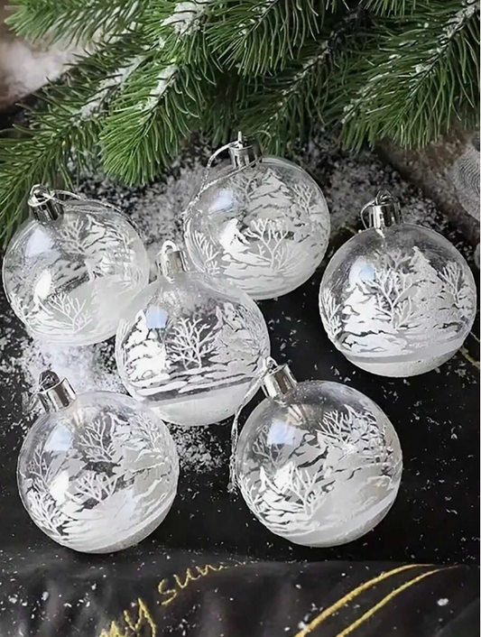 White Transparent Christmas Ball, Suitable For Decorating Christmas Trees And Home