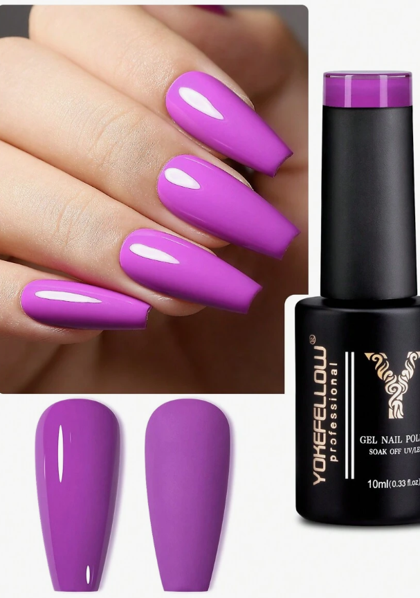 YOKEFELLOW 1 PC 10ML YOKEFELLOW Purple UV Gel Nail Polish UV LED Semi Permanent