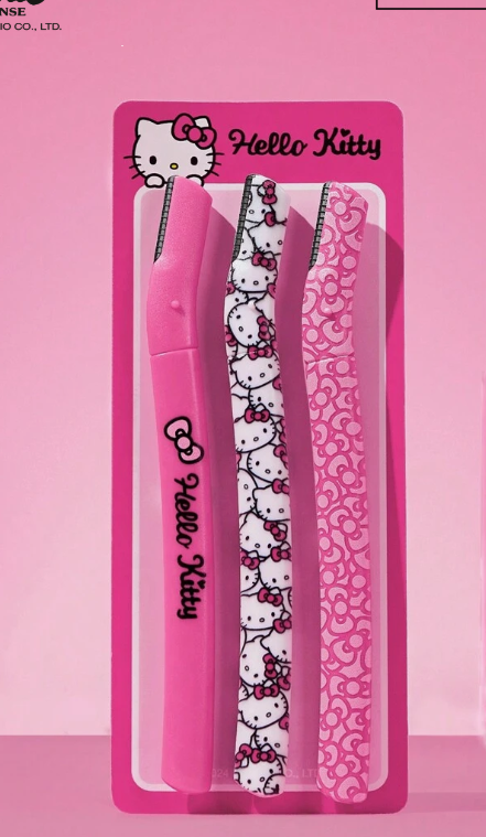 HELLO KITTY AND FRIENDS  SHEIN 3pcsSet Sanrio Hello Kitty Design Eyebrow Razor