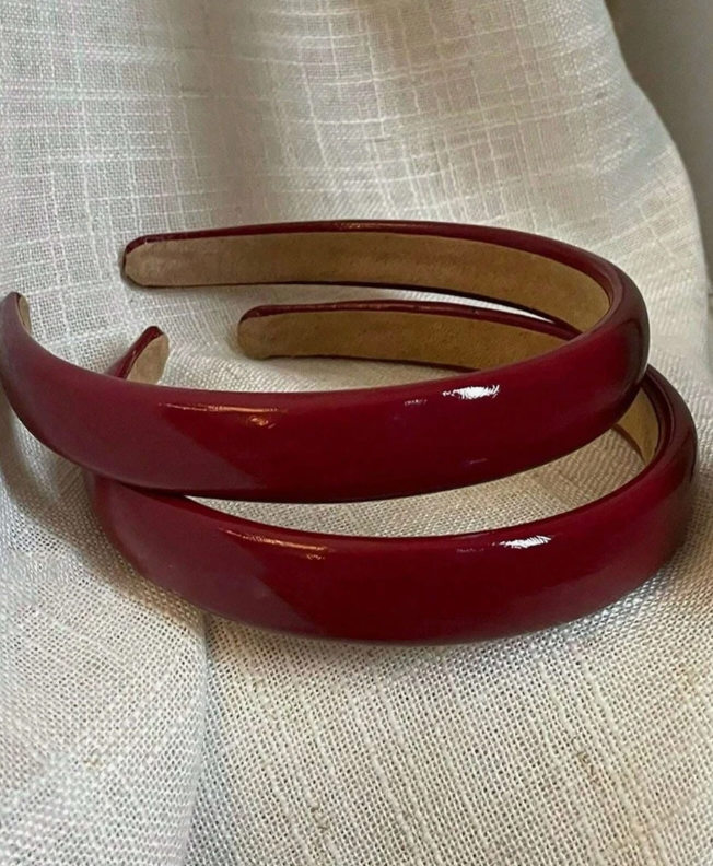 2pcs High Gloss Vivid Red Hairband With High-End Vibe Accessories