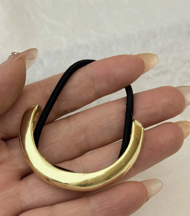 U-Shaped Gold Silver Hair Rope Long Hair Clip Retro Round Head Rope