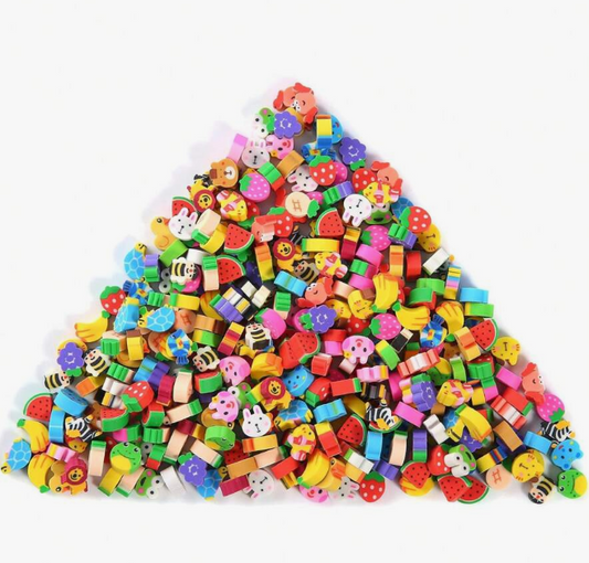 Mini Erasers For Kids, Bulk Small Animal Fruit Number Heart Cake 50pcs