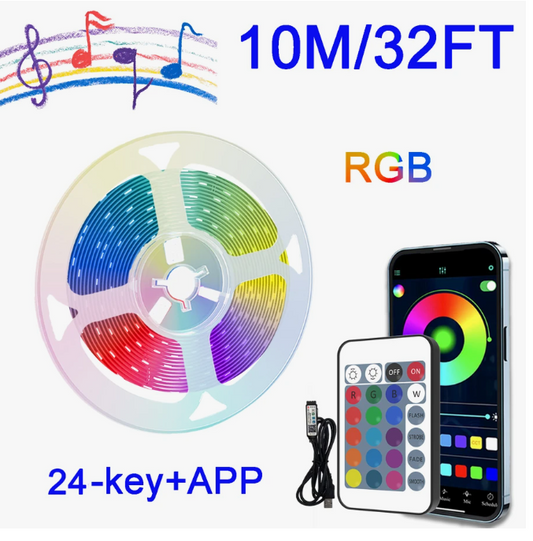 LED Strip Lights With APP Control And 24 Key Remote Control