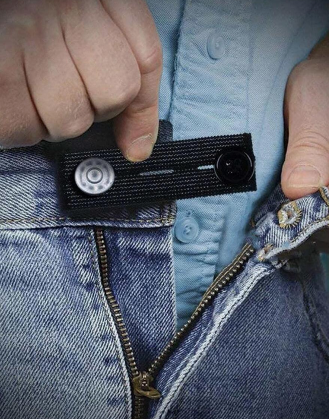 2pcs Waistband Extender Buckle, Elastic Adjustable Pant Extension, Maternity Pants Stretch Button