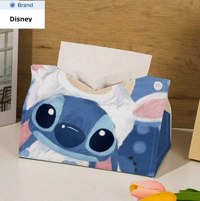 Disney Disney Stitch Design Leather Tissue Box, Luxury Paper Towel Holder For Home