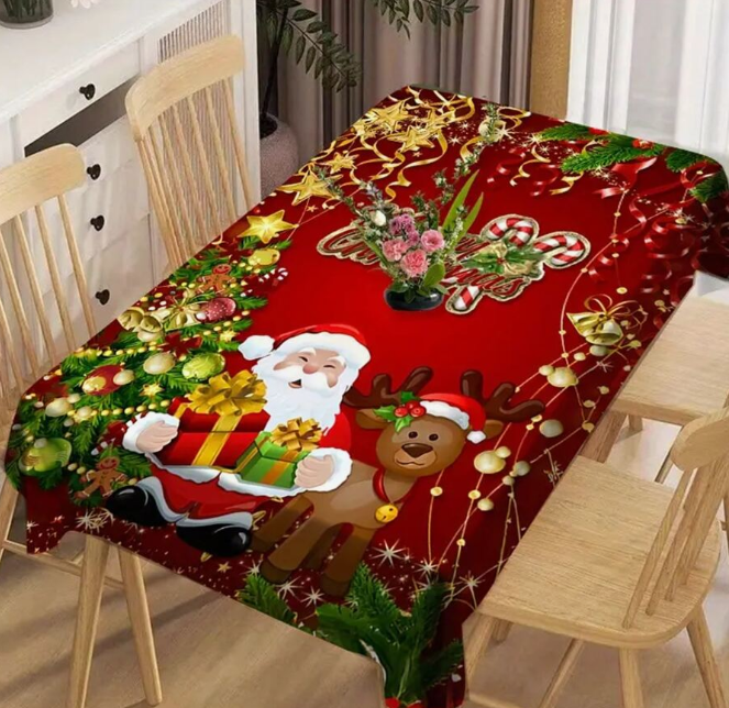 pc Holiday Reindeer Christmas Tablecloth - Polyester, Rectangular