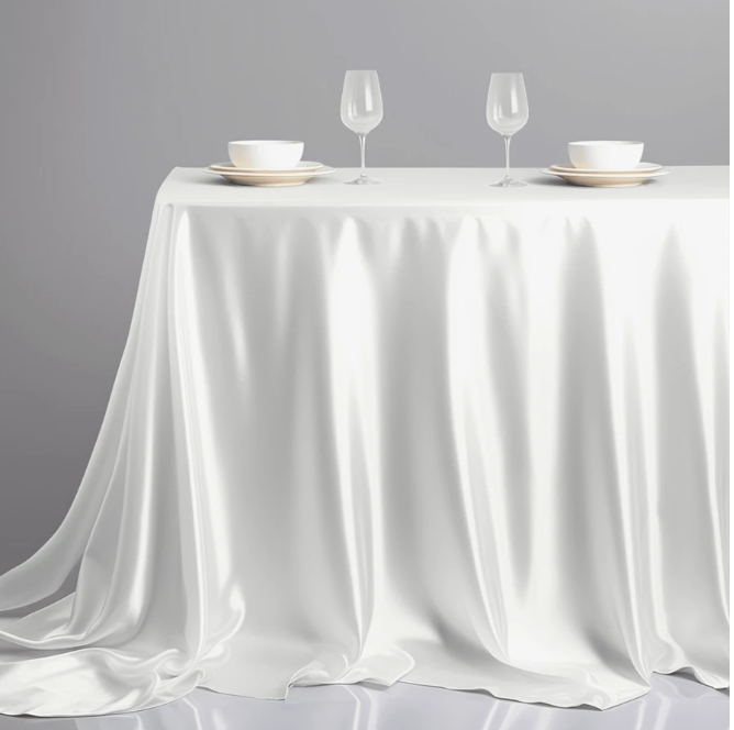 Satin Tablecloth Solid Color Rectangular Table Cover Modern Style Banquet Decor Hotel Wedding