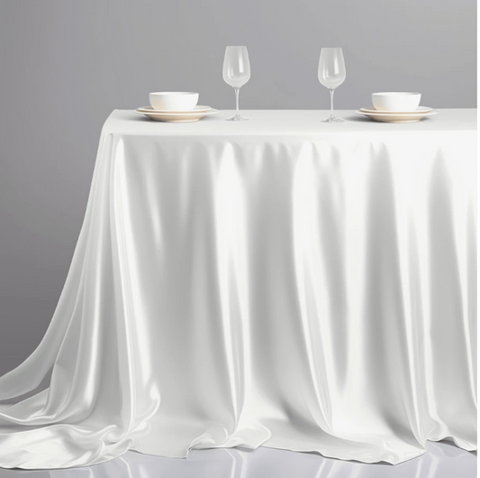 Satin Tablecloth Solid Color Rectangular Table Cover Modern Style Banquet Decor Hotel Wedding