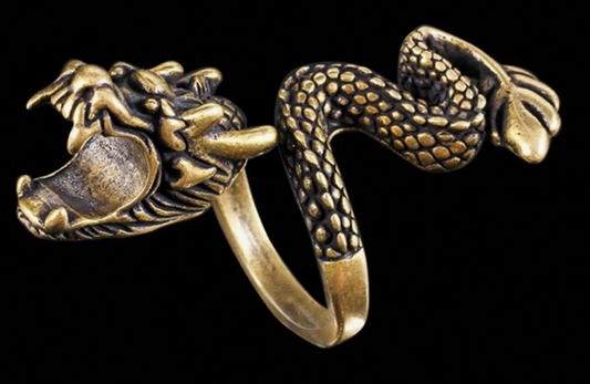 1pc Men's Vintage Dragon Shaped Tobacco Pipe Adjustable Ring