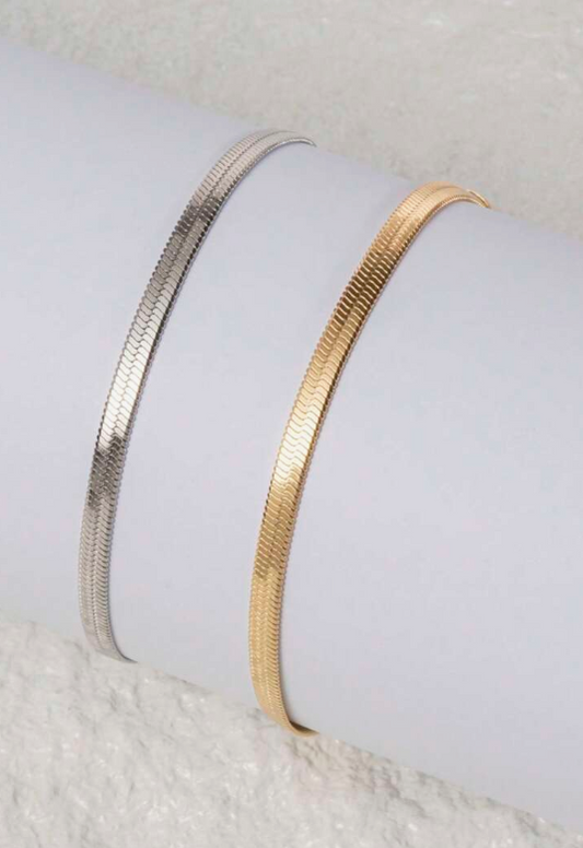 2pcsset Fashion Stainless Steel Minimalist Bracelet For Women For Daily Decoration