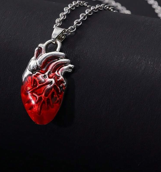 1pc Stylish Heart Shaped Pendant Necklace, Fashionable Men's Pendant Necklace