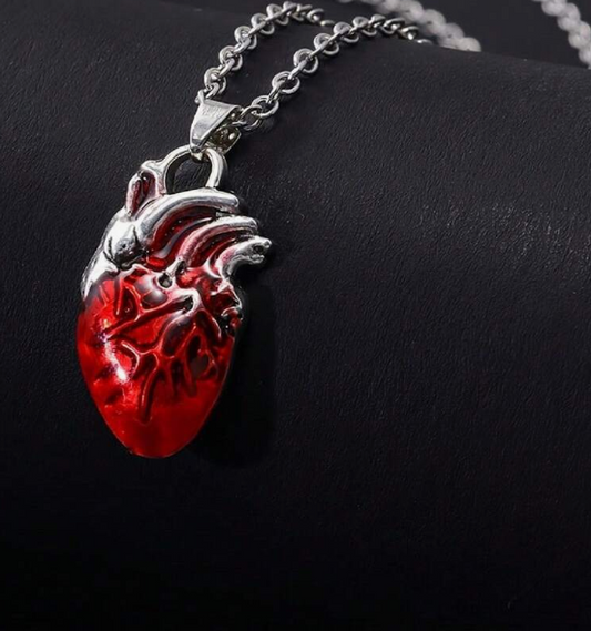 1pc Stylish Heart Shaped Pendant Necklace, Fashionable Men's Pendant Necklace
