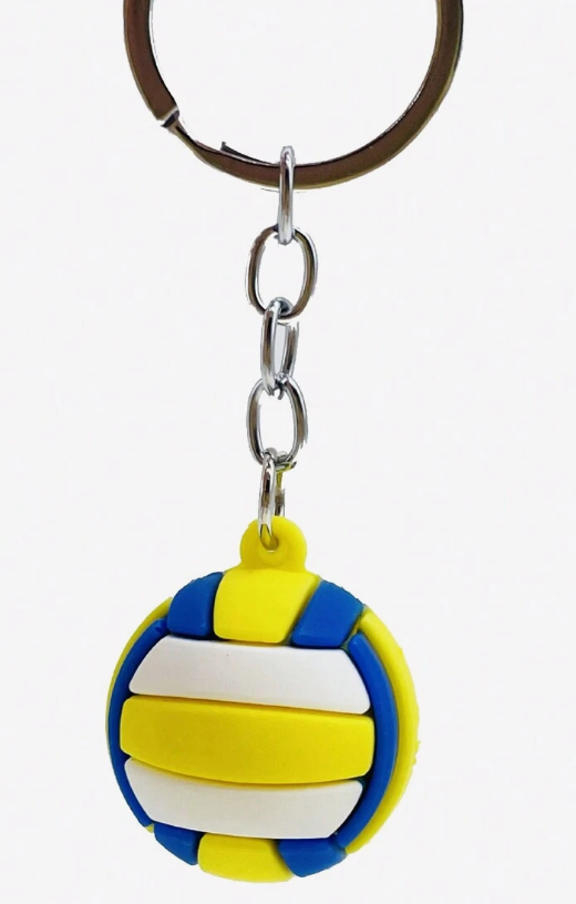 1pc Creative Soft Rubber Volleyball Shaped Keychain For Men Casual